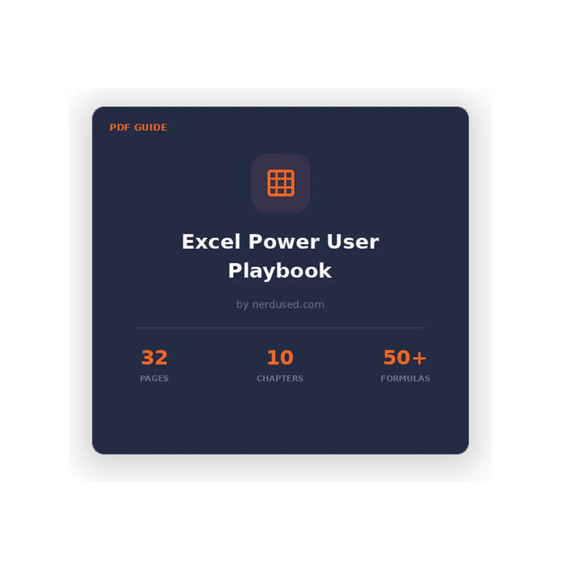 Cover of the Nerdused Excel ultimate guide, from zero to power user