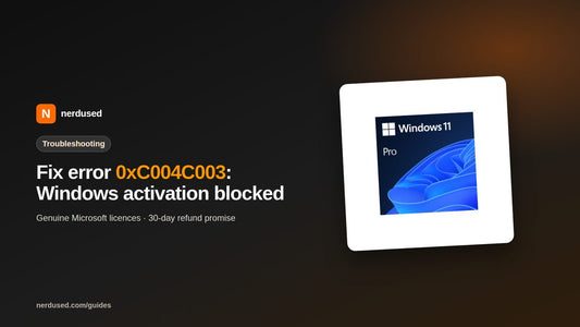 Fix error 0xC004C003: Windows activation blocked | Nerdused guide