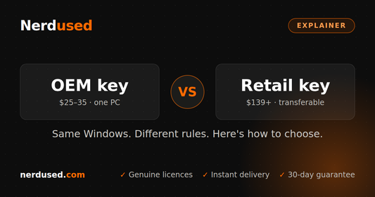 OEM vs Retail Windows keys — what's the difference