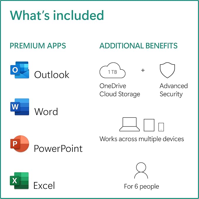 Microsoft 365 Family | 1 YEAR | GLOBAL | 6 USERS | 6TB STORAGE | PC/MAC Instant Download