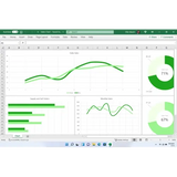 Excel sales dashboard with charts and performance graphs