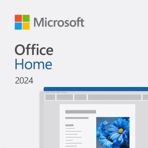 Microsoft Office Home 2024 box art for PC and Mac showing Word, Excel and PowerPoint