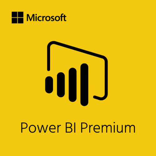 Microsoft Power BI Premium licence and business analytics artwork