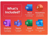 Office apps included: Word, Excel, OneNote, Outlook, PowerPoint, Access, Publisher, Teams.