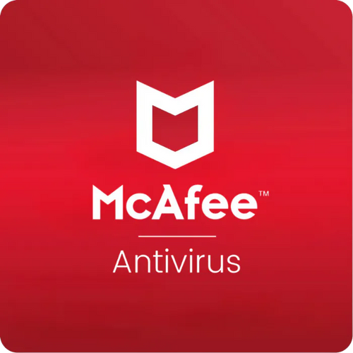 McAfee Internet Security 2025 box art showing antivirus protection for up to ten devices