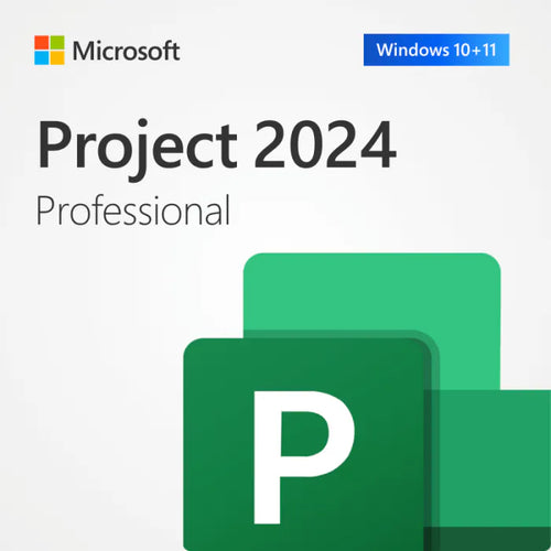 Microsoft Project 2024 Professional box art for Windows project management software