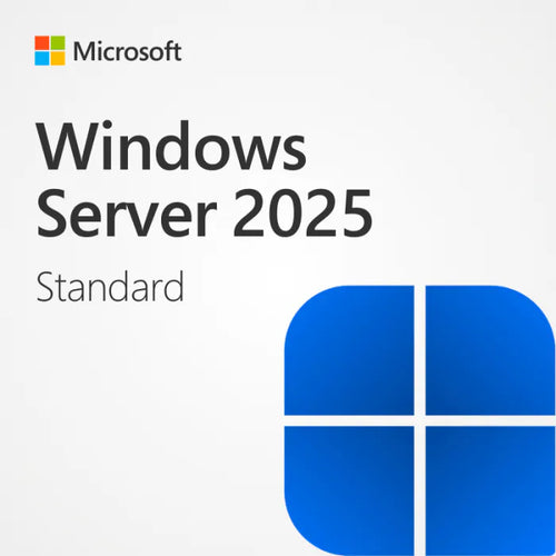 Microsoft Windows Server 2025 Standard 24-core box art and licence artwork