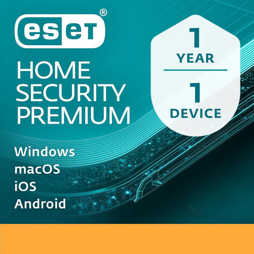 ESET HOME Security Premium box art showing protection for PC, Mac and Android