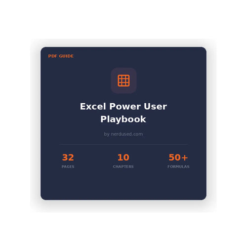 Cover of the Nerdused Excel ultimate guide, from zero to power user