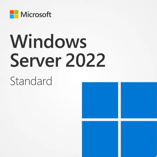 Microsoft Windows Server 2022 Standard box art and licence artwork for three devices