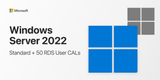 Microsoft Windows Server 2022 Standard + 50 RDS User CALs | Complete Bundle | Lifetime License