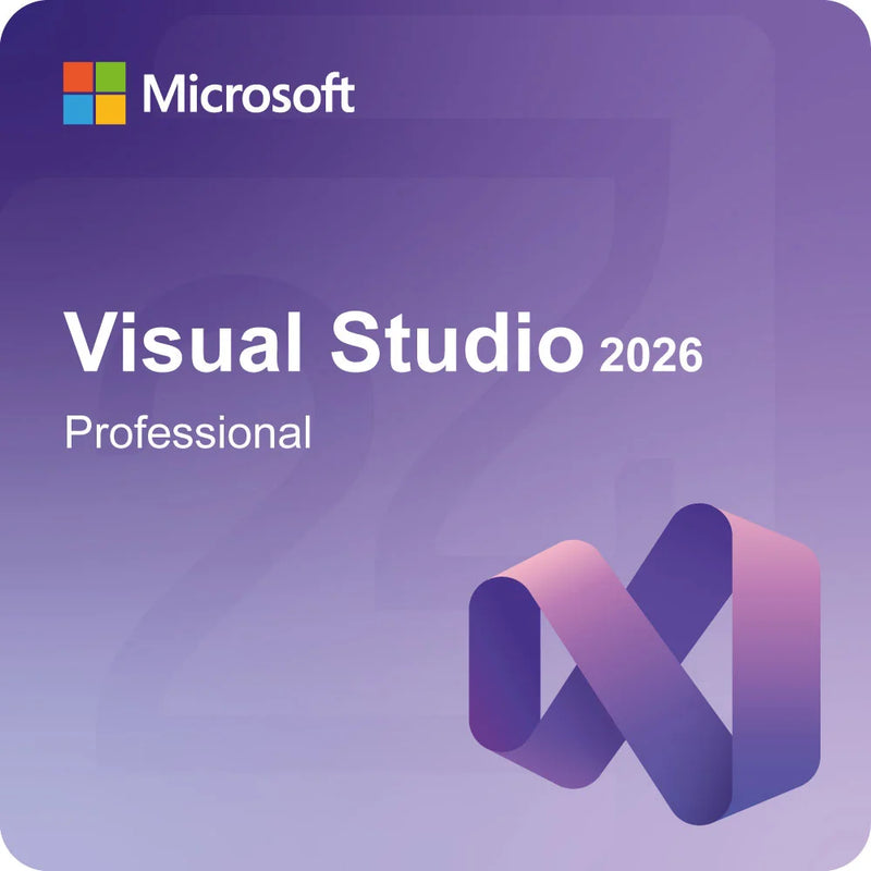 Microsoft Visual Studio Professional 2026 box art for the development IDE